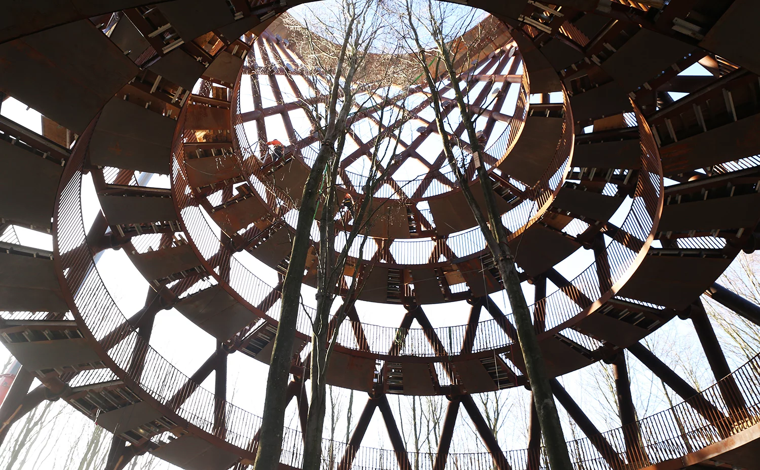 Construction photo of the Camp Adventure Tower