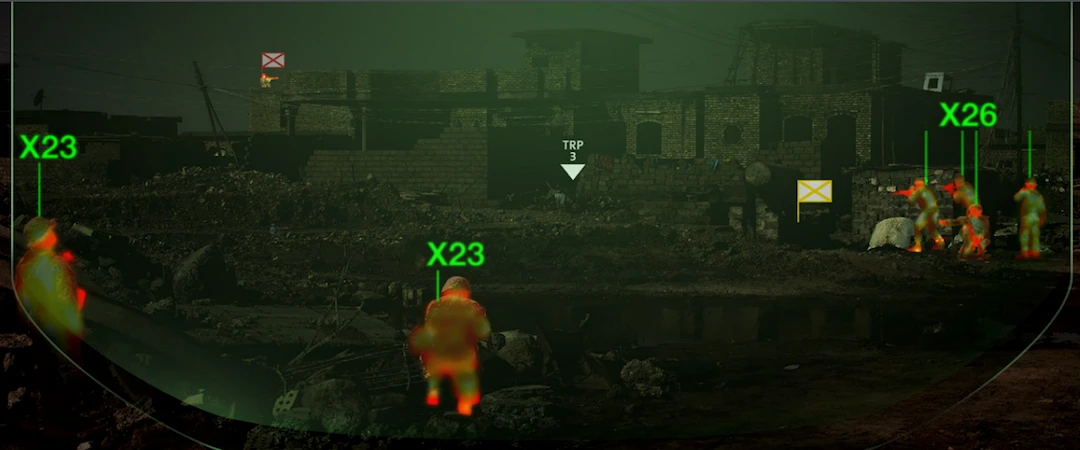 The IDVS can overlay data and thermal imaging