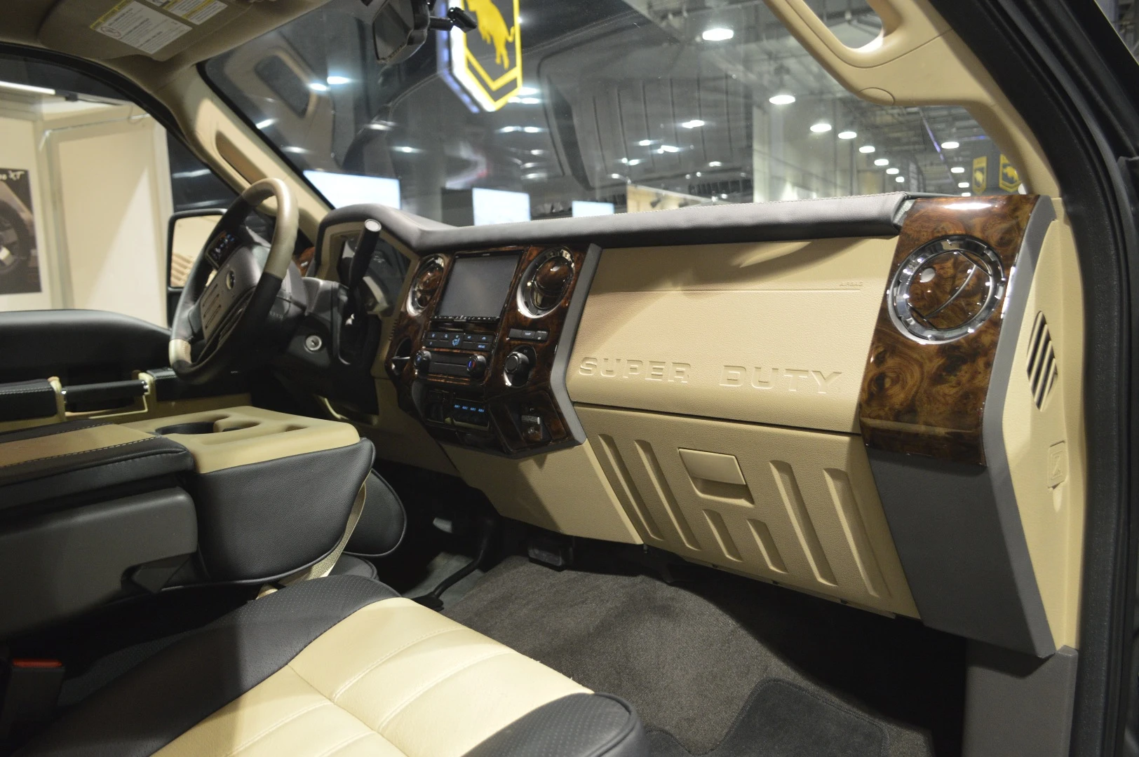 The Rhino GX features leather trim and wood veneers