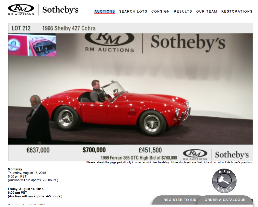 This 1966 Shelby 427 Cobra sold for $1,210,000