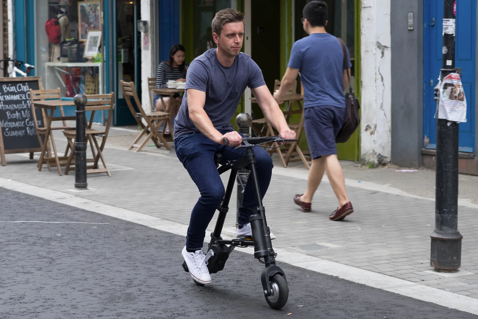 The A-Bike Electric has a top speed of 12.5 mph (20 km/h)