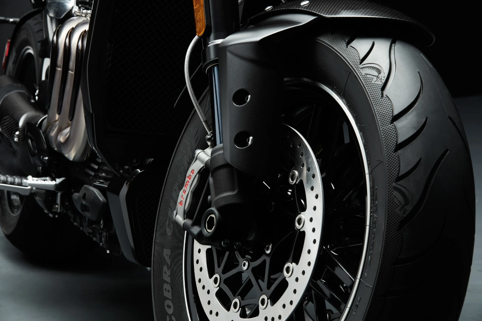 Bike comes equipped with front wheel