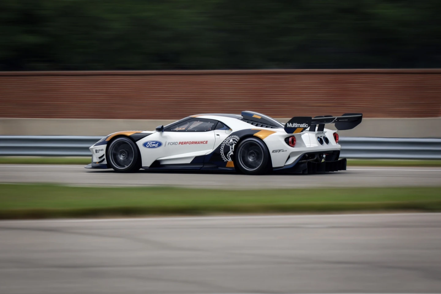 Free of rules and restrictions, the Ford GT Mk II travels a little lighter and lower than its street-going sibling