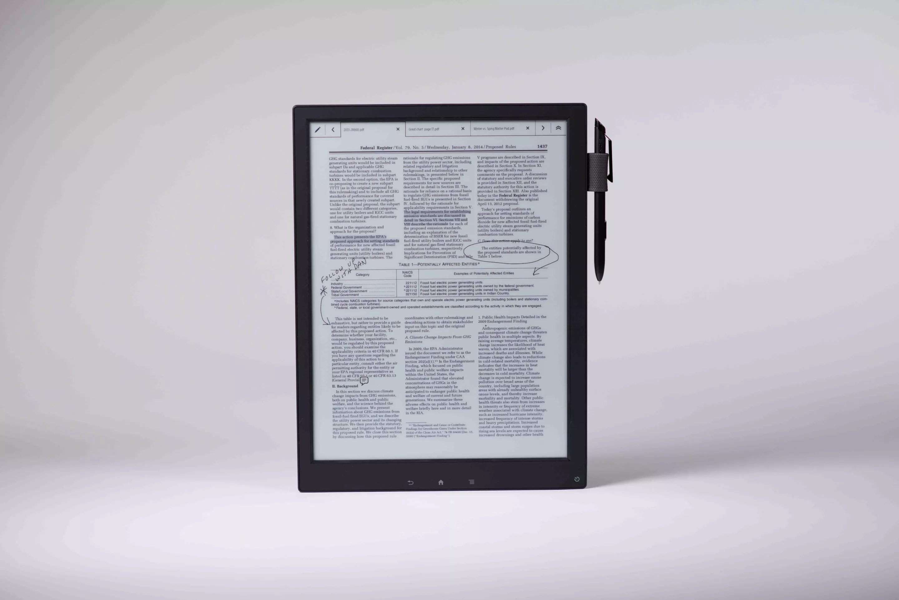 The Digital Paper tablet runs on a rechargeable lithium-ion battery that can last for three weeks without charging