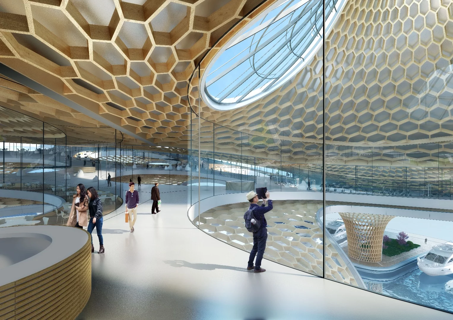 The Yeoui-Naru's design looks quite complex and would feature a honeycomb CLT (cross laminated timber) structure