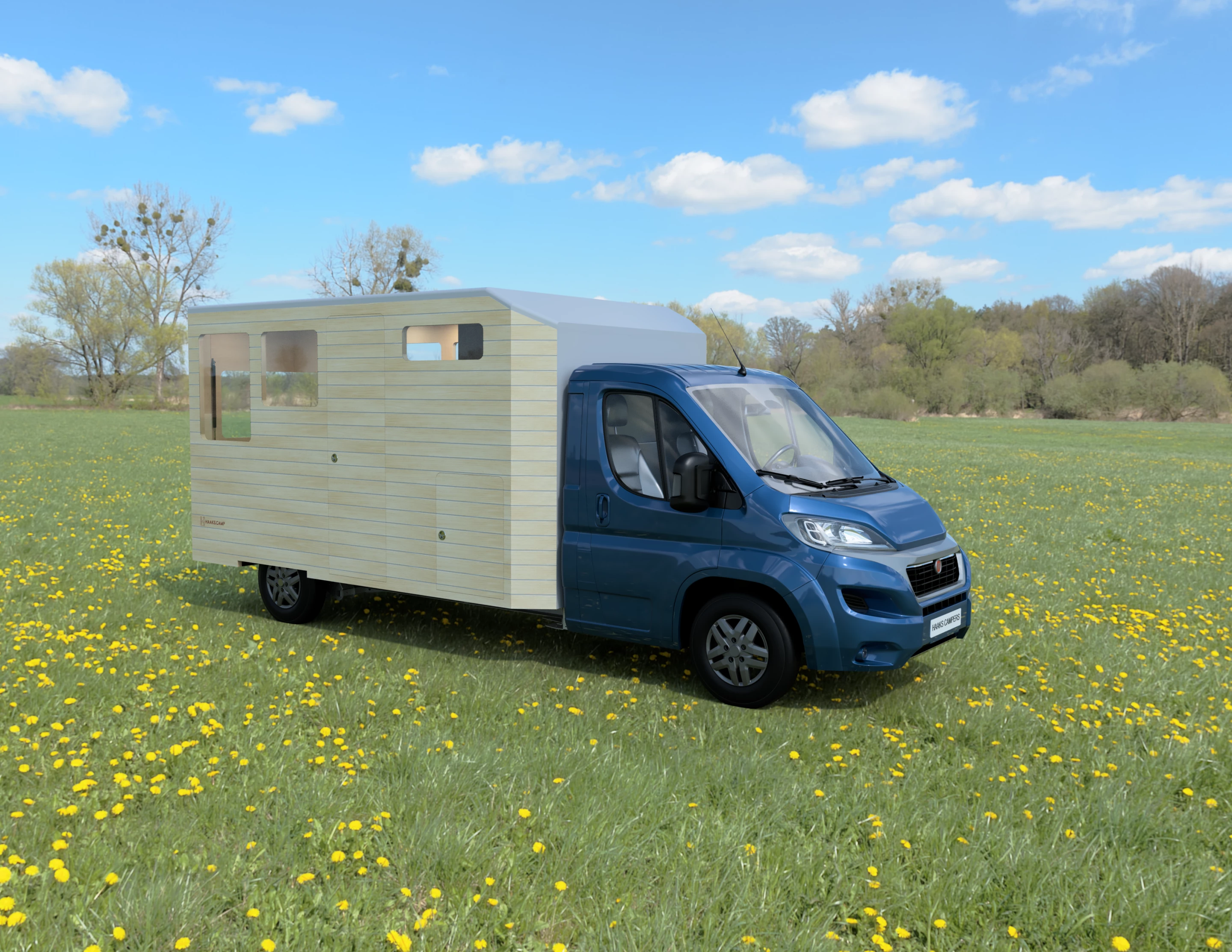 The Haaks Niderland is more of a traditional motorhome, with an elevated look courtesy of the sustainable wood cladding
