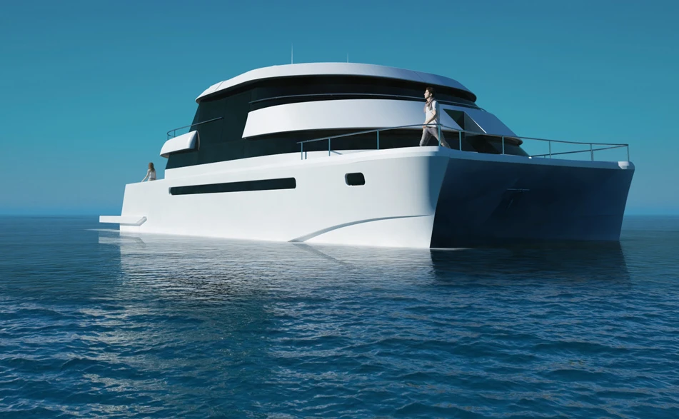 The dual hulls are used only for the engines, equipment and available single-occupant crew cabins