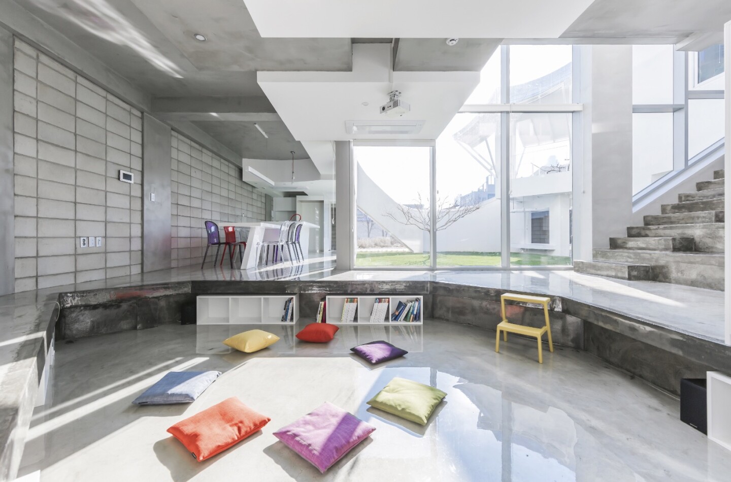 The Flying House's sunken living room