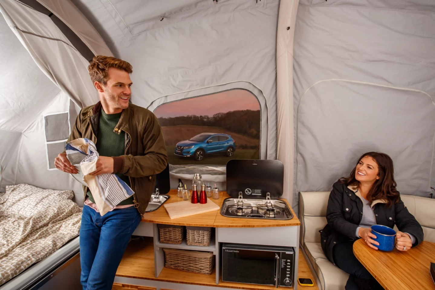 Inside the Nissan x Opus concept camping trailer