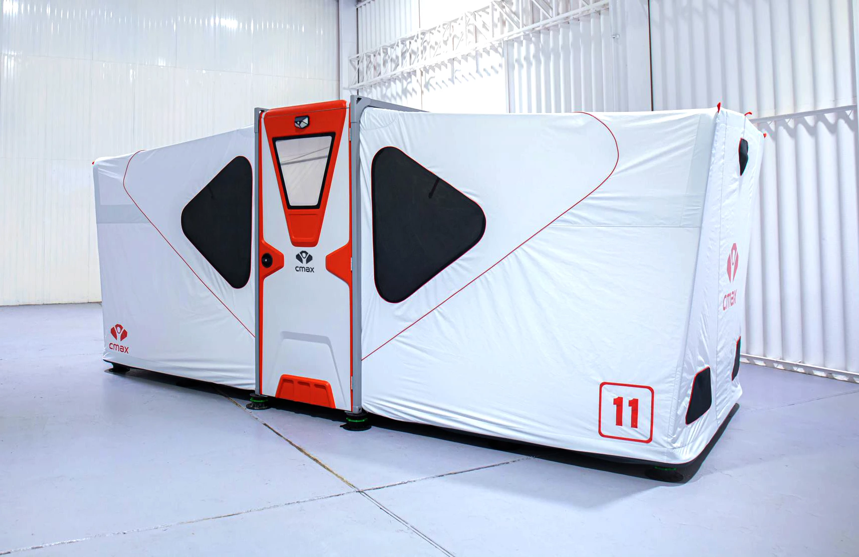 A rigid-floored, lockable tent sitting some 10 cm (3.9 inches) off the ground