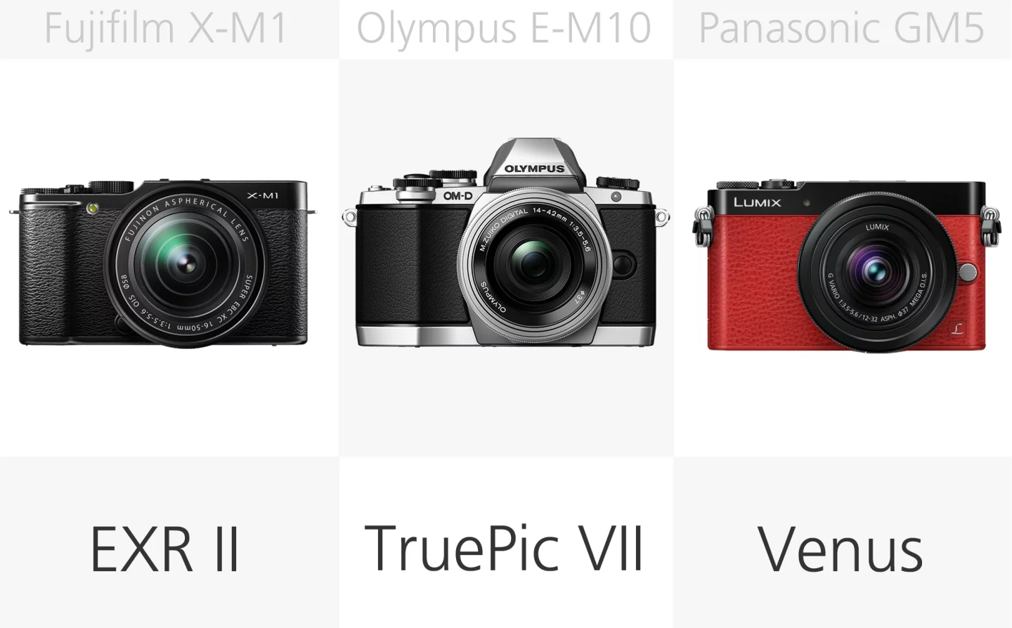 Mirrorless camera processor comparison (row 2)