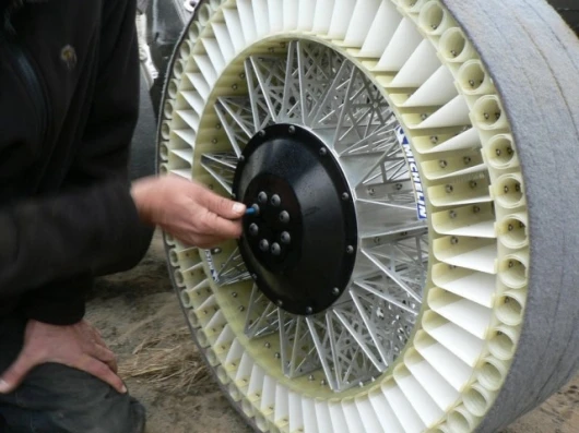 The Michelin Lunar Wheel during testing in Hawaii