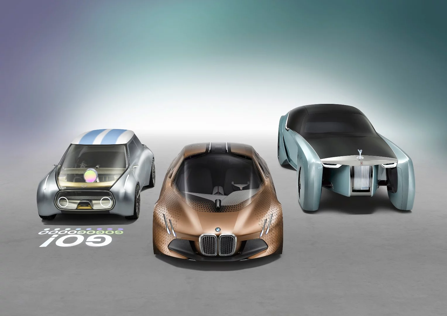 The BMW Group introduced three concept cars titled The Vision Next 100, looking forward to the next century for three of its brands