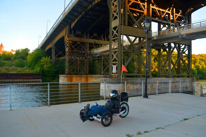 The Odyssey electric trike, fitted with a 4 kW motor, can reach speeds of up to 50 mph (80 km/h)