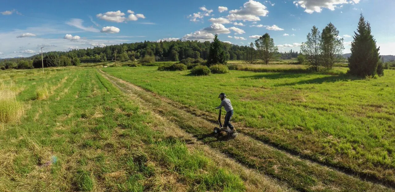 Shredding grass on the Track 1 prototype