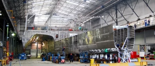 Austal's next generation trimaran is nearing completion and should be ready for sea trials in October
