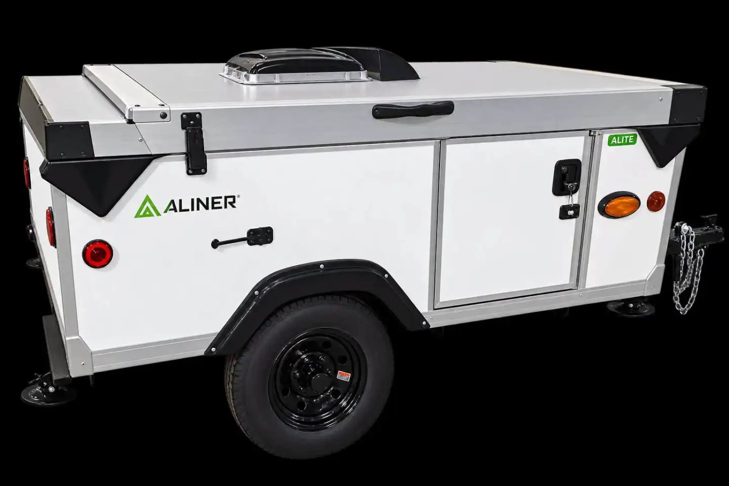 Like other Aliner A-frames, the new Alite packs into a flat box for easy towing and garage-friendly storage