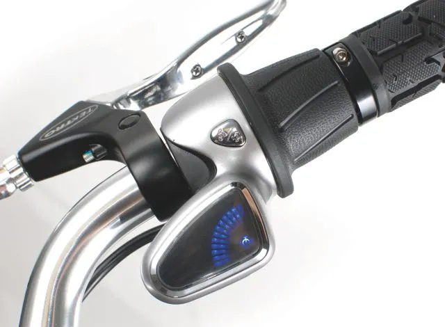 The NuVinci Harmony CVP transmission's Advanced Controller allows riders to set their own cadence speed, and to switch over to manual mode