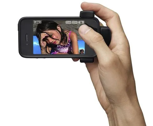 Belkin's LiveAction Camera Grip provides iPhones with an ergonomic handle, and a shutter release button