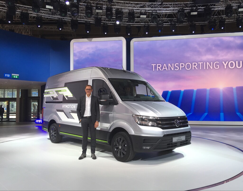 Volkswagen announced the Crafter HyMotion concept at the 69th IAA Commercial Vehicles show in Hannover