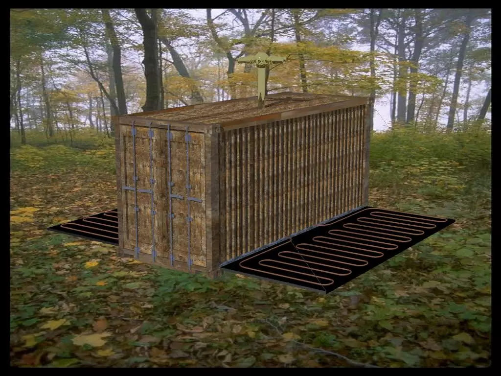 Sea-Can: totally automated fire retardant system that can lie dormant on site for years, or be helicopter dropped into the path of a fire