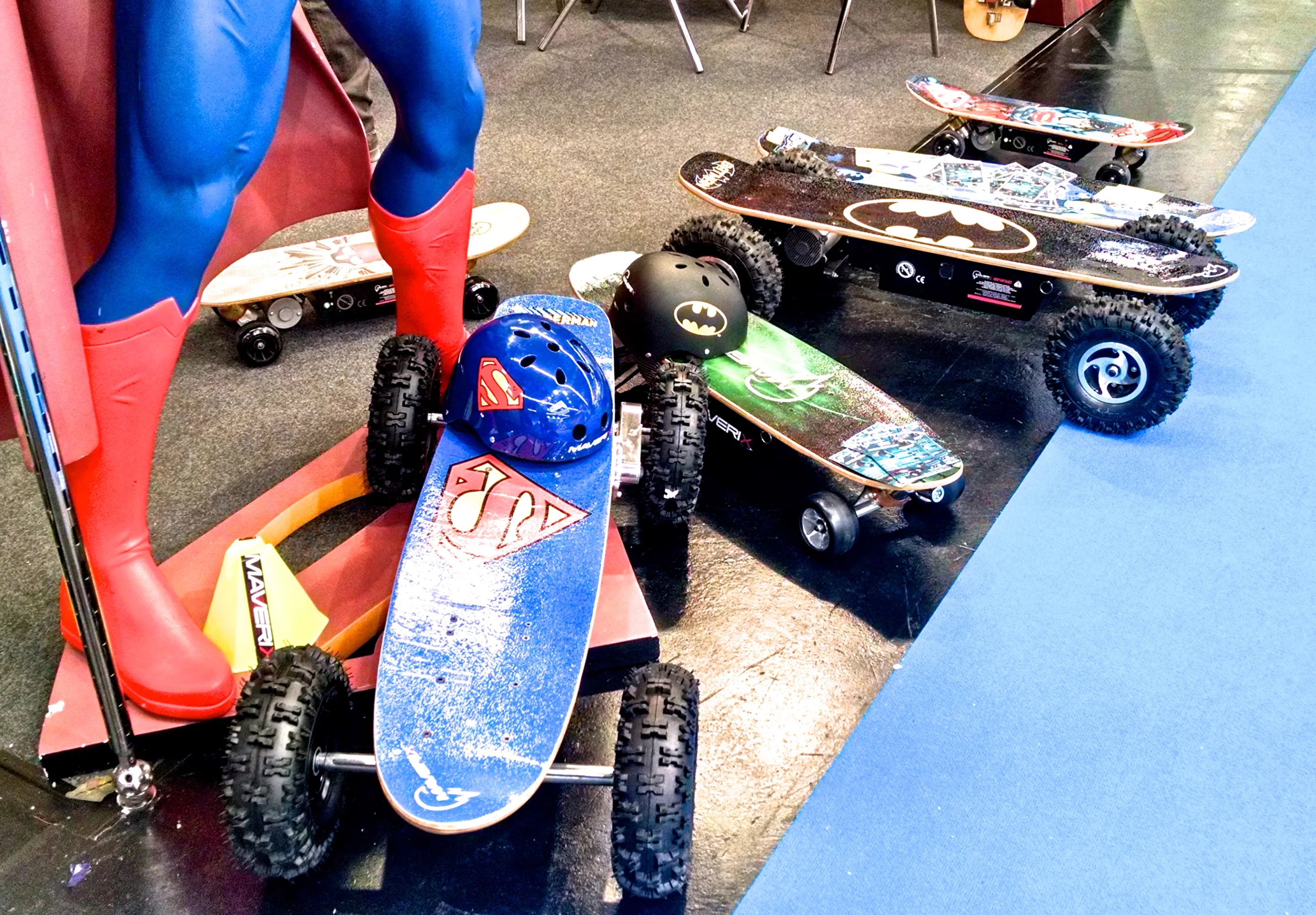 Maverix superhero-themed electric skateboards (Photo: C.C. Weiss/Gizmag)
