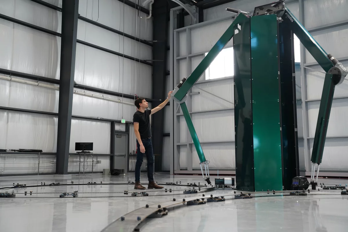The huge Mantis induction print system can print parts up to 26 feet wide and 20 feet high
