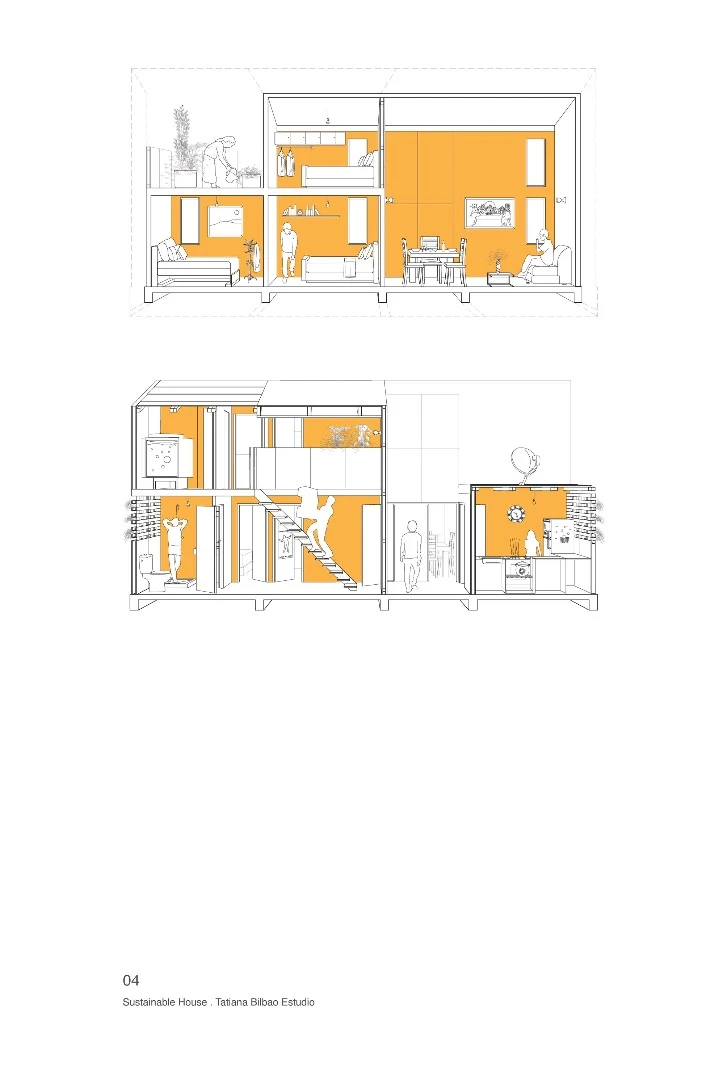 Architectural drawing of the $8,000 home