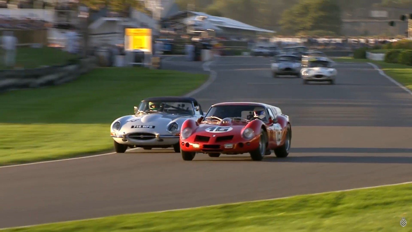 The Jaguar E-Type of Keen and Minshaw kept the Halusa/Pirro Ferrari Breadvan company for the entire race, swapping the lead more than a dozen times