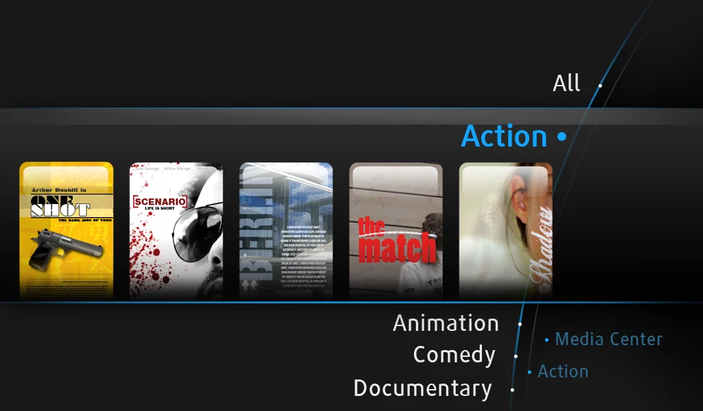 One of the menu screens of the electronic program guide on a TV