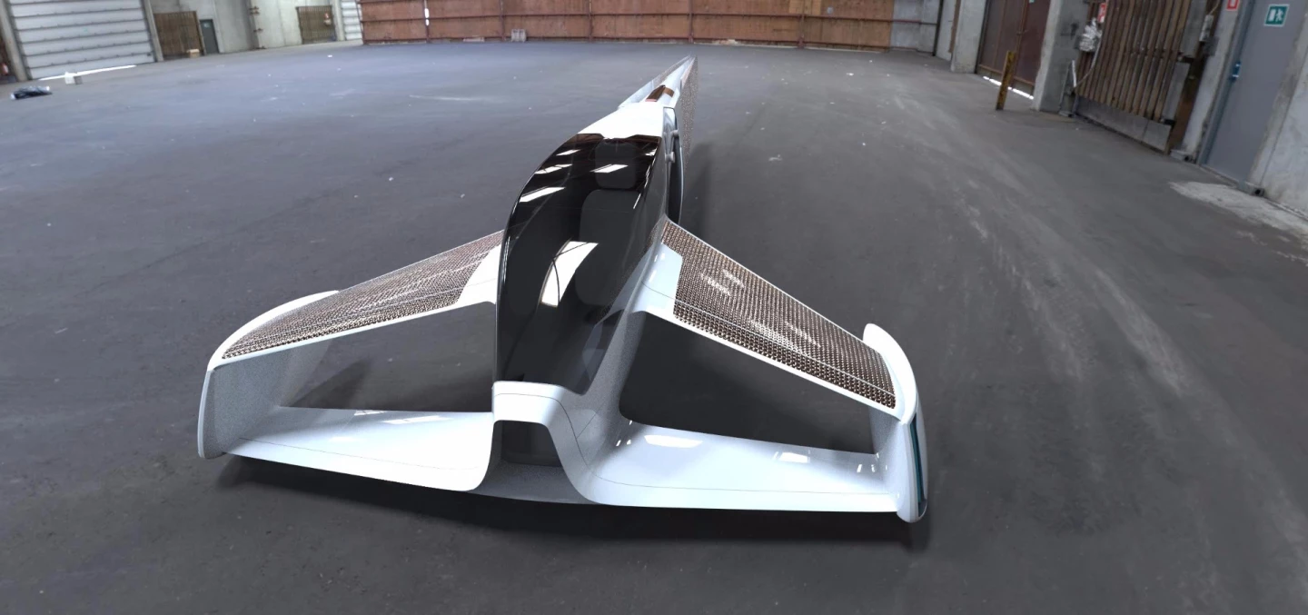 Street Wing concept: front view. "we will get a single test machine on the road and in the air asap."