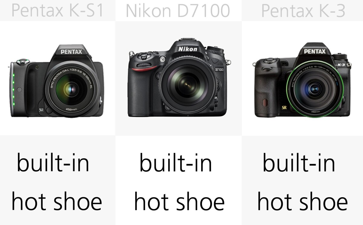 As you would expect of a DSLR lineup like this, all of these cameras have built-in flashes and hot-shoes