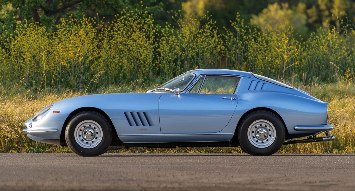 One of just nine long-nose, torque-tube, alloy-bodied examples of the Ferrari 275 GTB/6C Alloy by Scaglietti One of just nine long-nose, torque-tube, alloy-bodied examples fitted with six Weber carburetors, complete history with just four Californian owners from new, matching numbers, original books, tools, and submitted for Ferrari Classiche certification. RM-Sotheby's estimate of between $3,600,000 and $4,200,000 proved to be clinically accurate when it fetched $3,960,000.