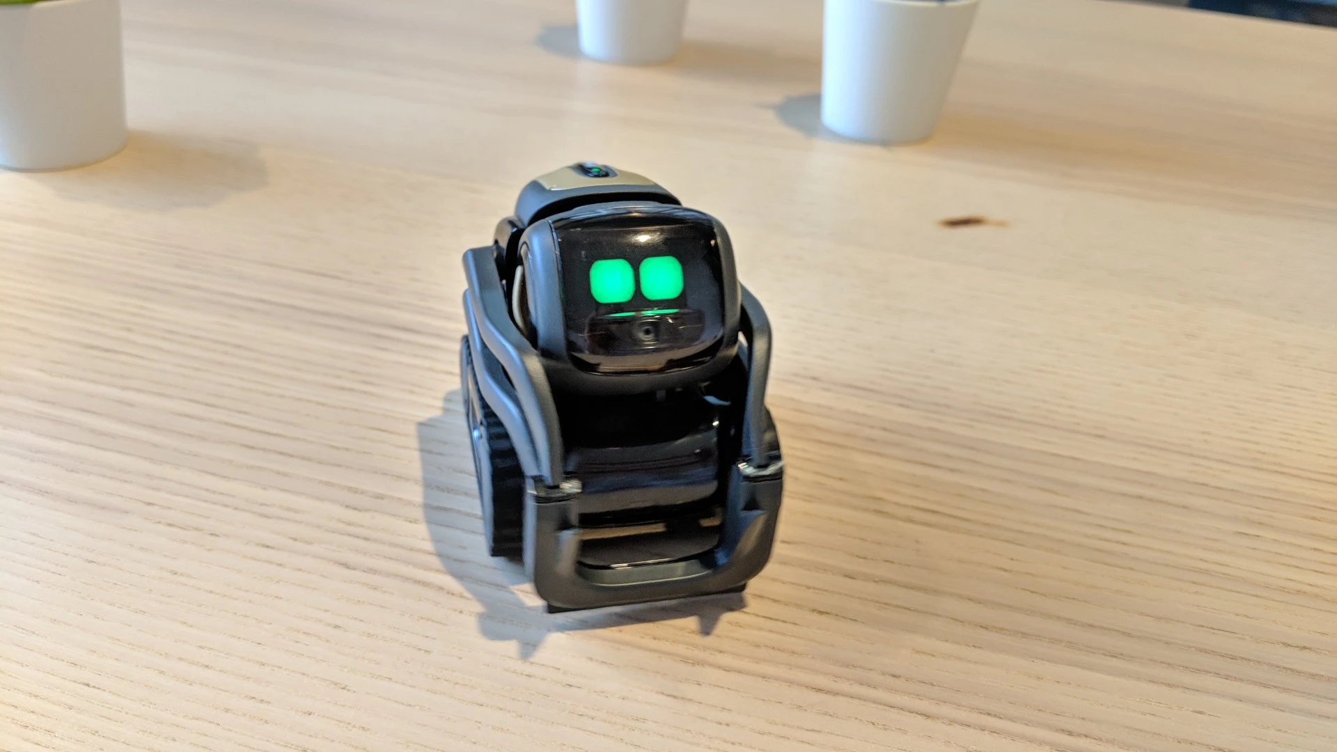 Using voice commands, Vector can give information like a home assistant speaker on wheels – but with more personality