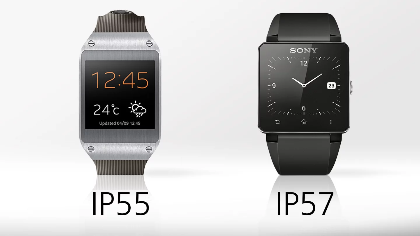 Both sport some water resistance, but Sony's will let you go for a swim