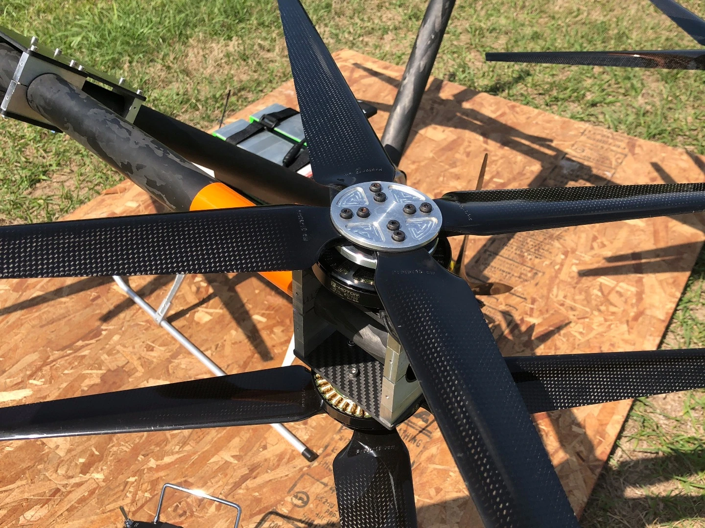 Close up of one of the twin rotor arms of the ATLIS quarter scale prototype