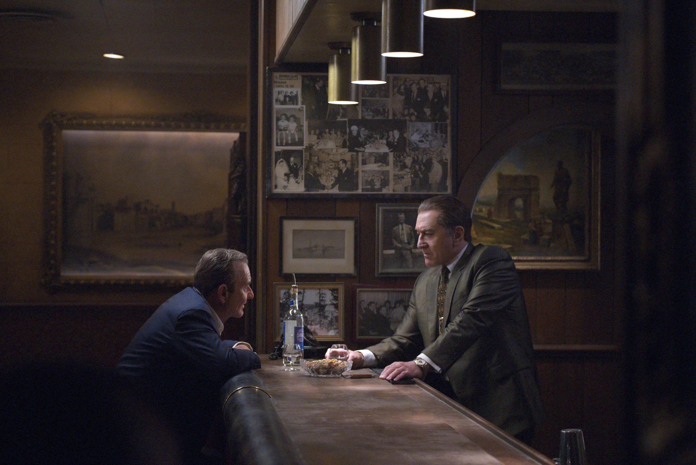 Joe Pesci (Russell Bufalino) and Robert De Niro (Frank Sheeran) in The Irishman