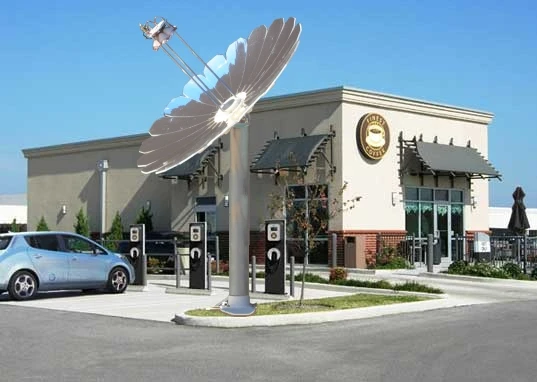 Artist's impression of an installed Lotus solar collector (Image: Monarch)