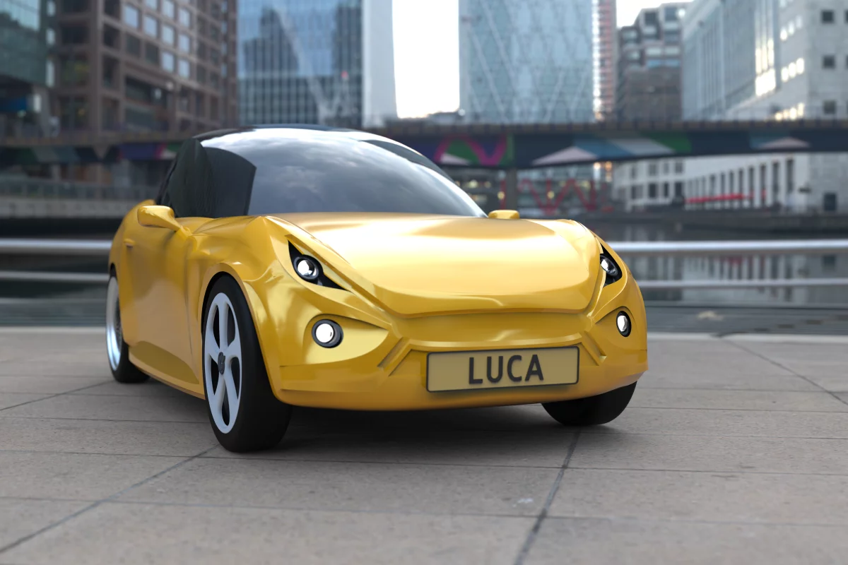 The Luca concept electric car is being developed to demonstrate that waste is a valuable resource