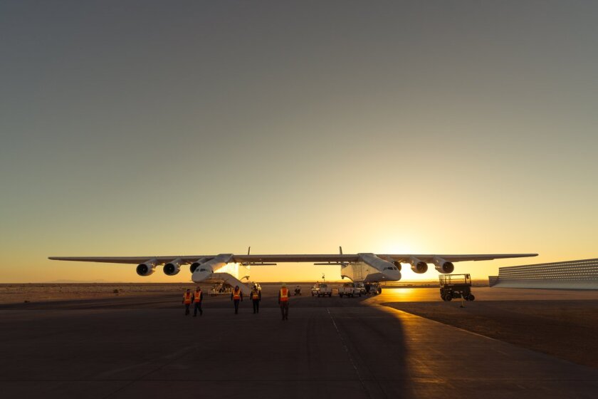 It's hoped the Stratolaunch will make its maiden flight within the next 12 to 18 months.