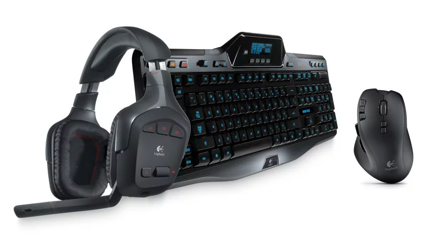 Logitech has added a wireless surround sound headset, a 13-button mouse and a keyboard complete with stats updating LCD to its G-Series gaming range