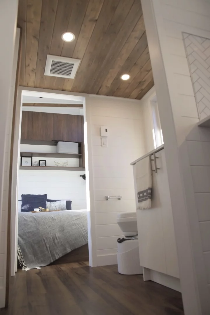 The Magnolia's bathroom includes a composting toilet