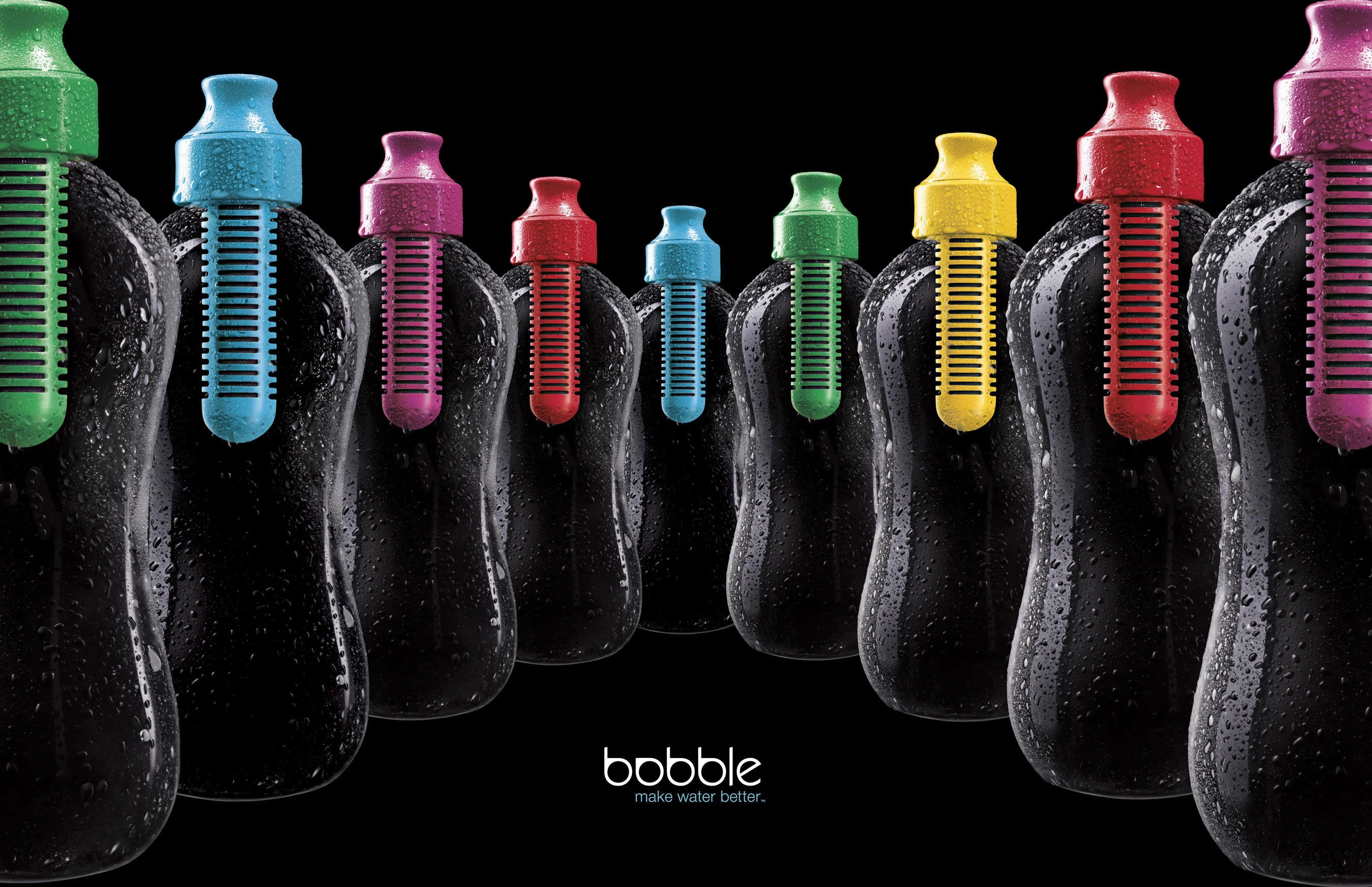 The bobble reusable water bottle features an activated carbon filter