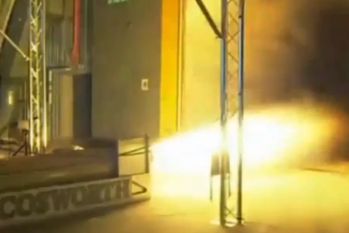 Today's test firing of the hybrid rocket system