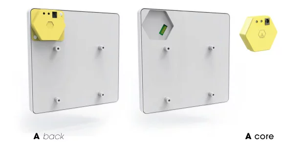 The speaker uses a Core unit to input music