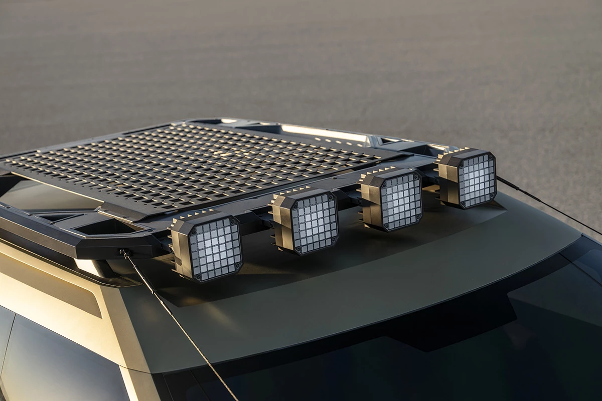 The Crater can aid rescue operations with its row of pixelated search lamps – oh, and those metal cables are called limb risers