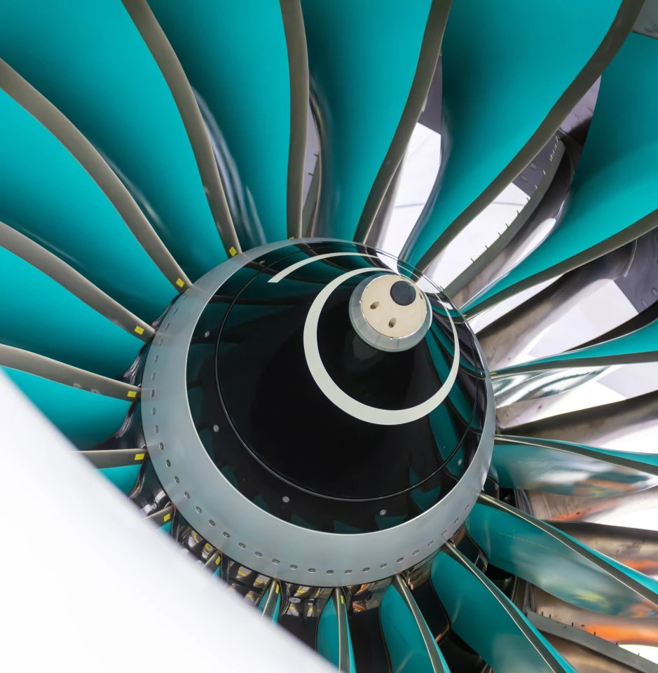 3D-printed carbon-composite blades with titanium leading edges are extremely light – the UltraFan couldn't be as big without them
