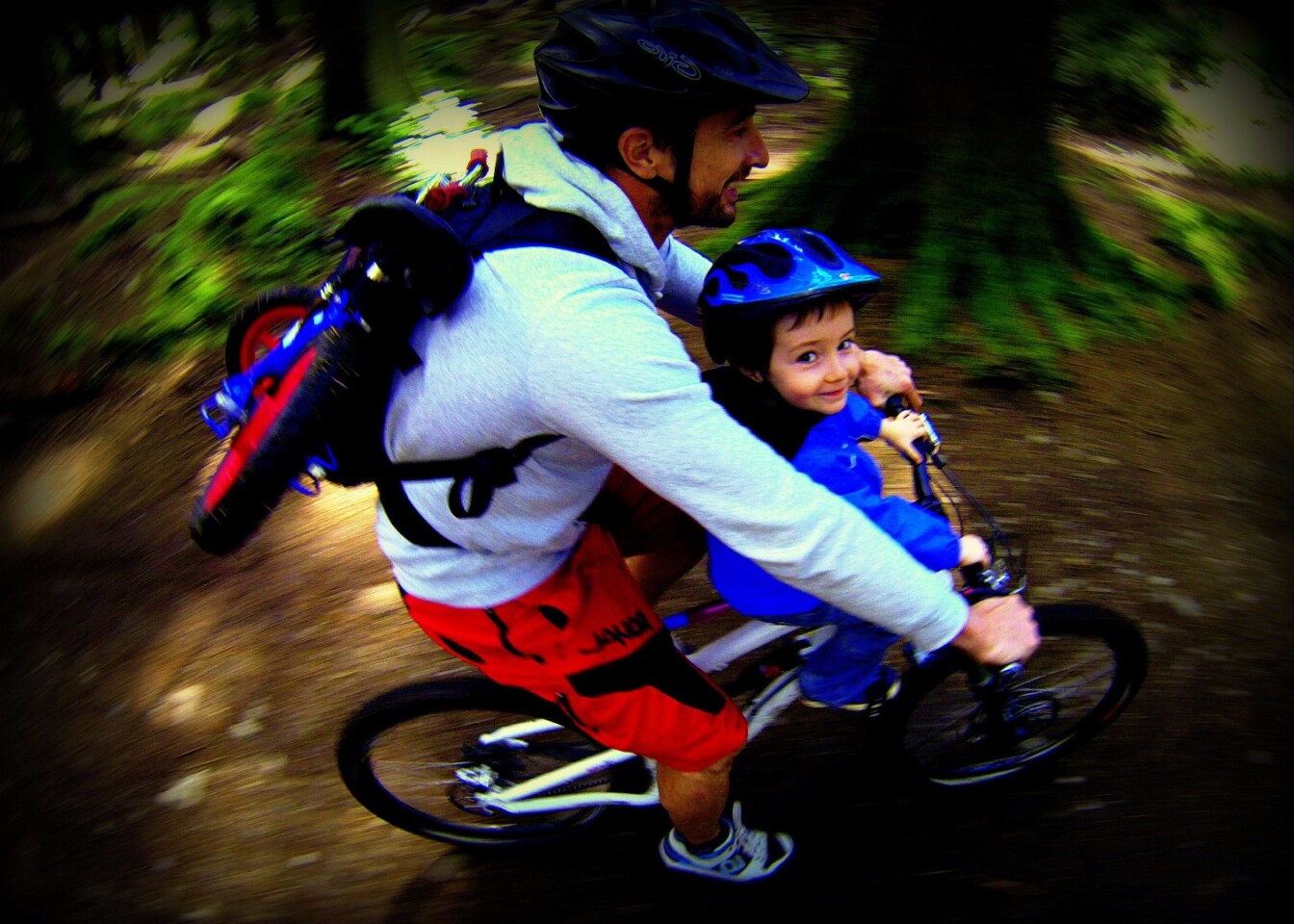Glen Dobson and his son Mackinley, using the Mac Ride