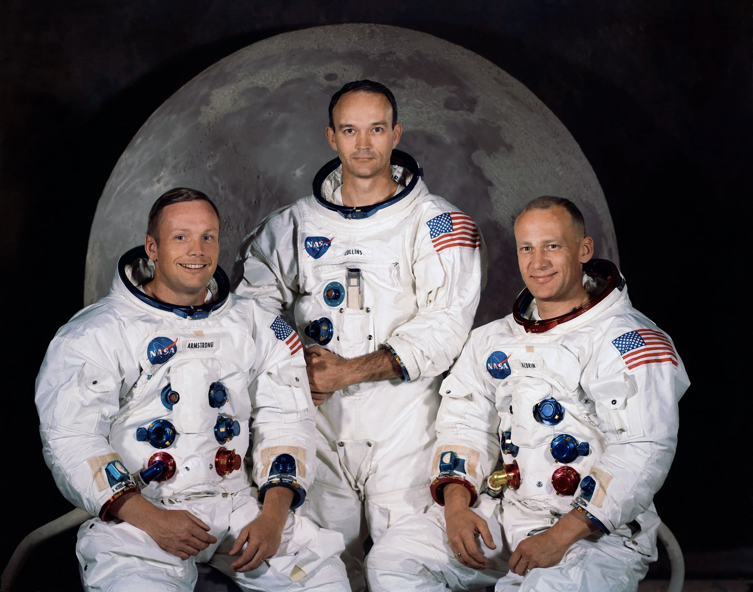 Neil Armstrong, Michael Collins, and Buzz Aldrin