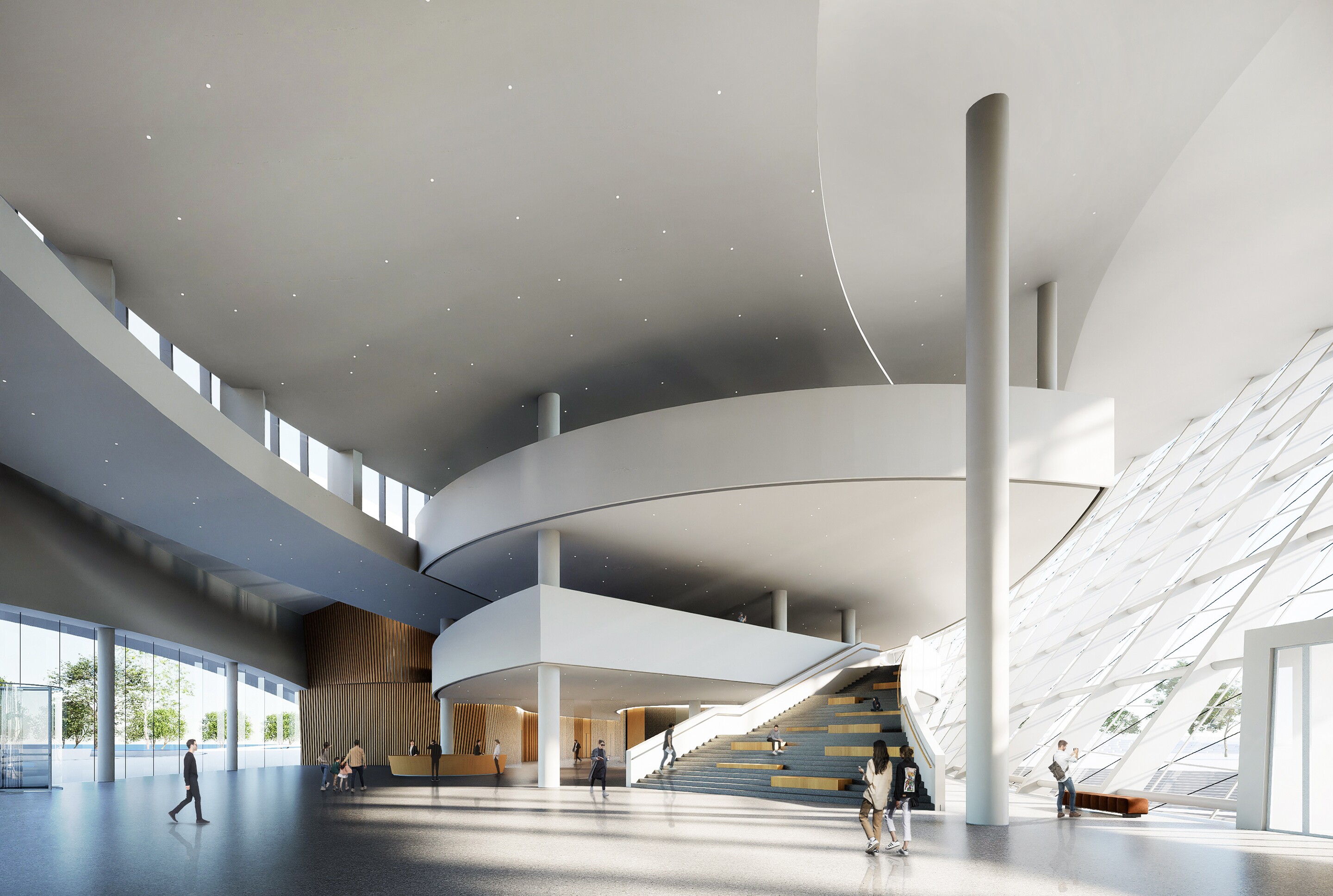 The Tianfu Museum of Chinese Medicine will feature a large entrance lobby and its interior will be spread over three floors, plus a basement level
